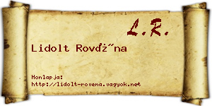 Lidolt Rovéna névjegykártya